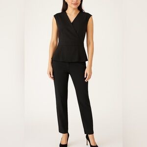 Ann Taylor Women’s Black Wrap Peplum Top Size 0